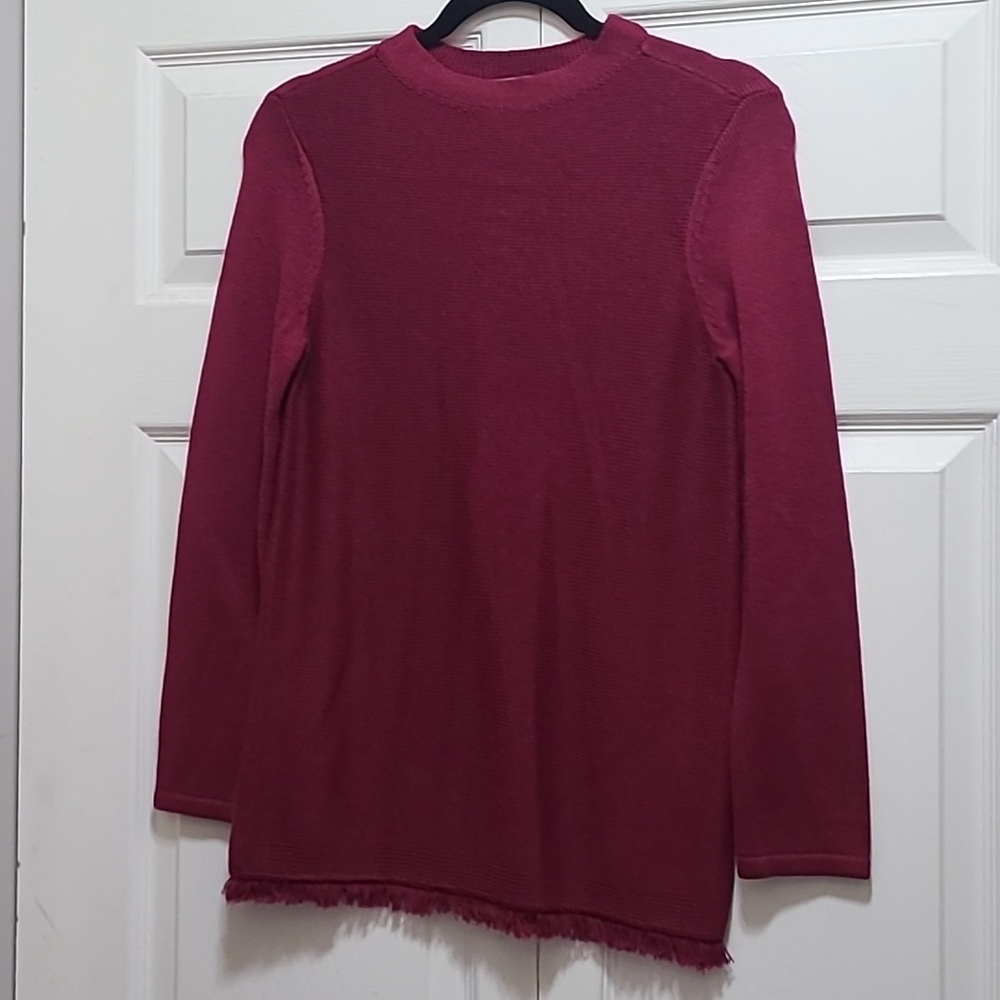 Chicos long sleeve sweater dark magenta size 0